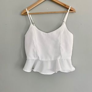White Peplum Tank Top Medium